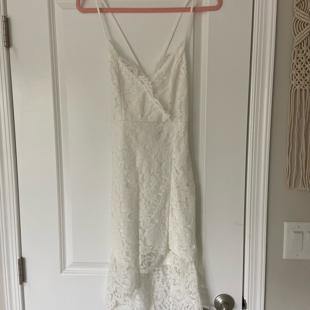 Lulus Flirting with Desire White Lace Bodycon Dress - Picture 5 of 7